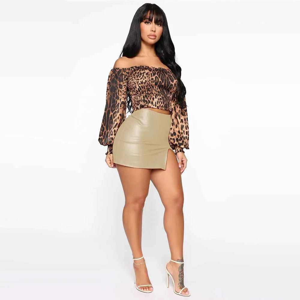 2025 Women Leather Night Clubwear Skirts Summer Pure Color PU-leather Zipper Sexy Hip Leather Mini Skirts