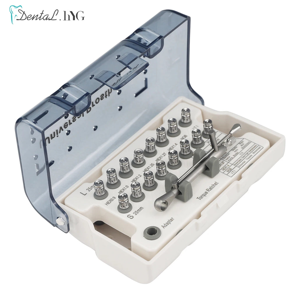 Fast ShipDental Universal Implant Torque Screwdriver Wrench Prosthetic Restoration Ratchet Kits Dentistry Implant Tool 10-70NCM