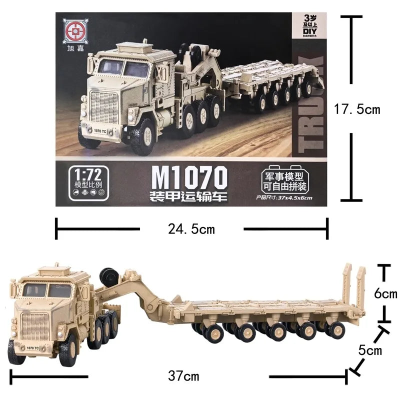 1:72 Creative Military Series Building Blocks Armored Transport Vehicle Green/Yellow M-Track Model Toys For Kids Christmas Gifts