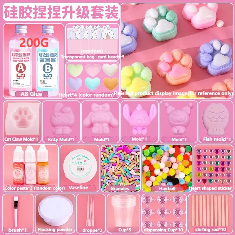 Liquid Silicone Squishy Maker Kits for Taba Squishy DIY Squishy Making Kit Art Crafting Molding Supplies Sets Decompression Gift