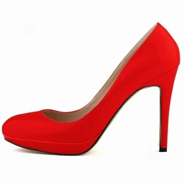 New 2026 Women Stilettos Platfrom Pumps Sexy 11cm Round Toe High Heels Shallow Elegant Lady Office Party Wedding Shoes Big Size