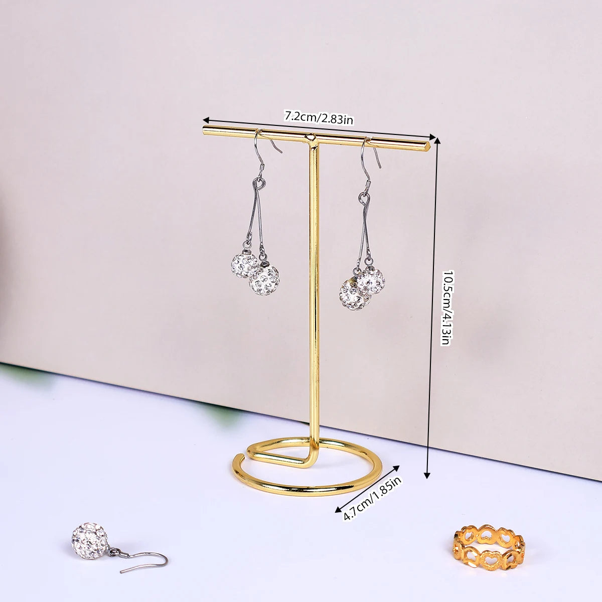 Wood & Metal Jewelry Display Stand Bracelet Earring Rack