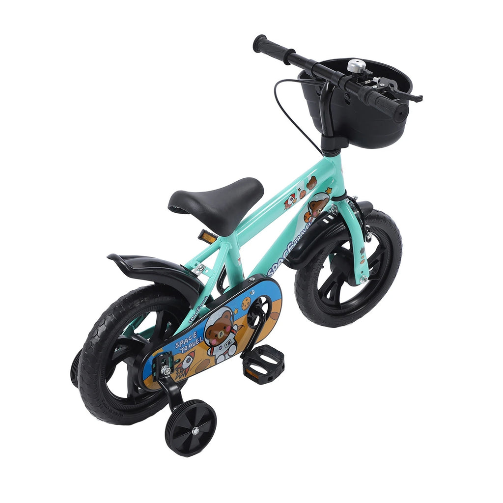 Kids Bike Prevent Foot Stuck Stable Structure Elastic Cushion Children Bike with Training Wheels for Ages 3‑6 Years