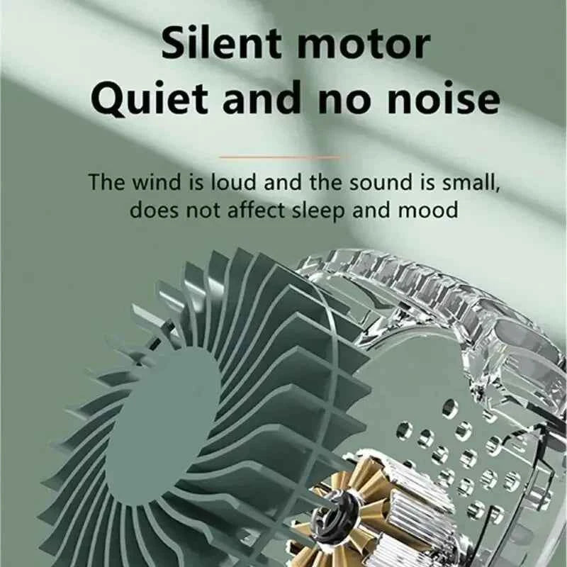 HOMEFISH New Mini Portable Fan Portable Rechargeable Bladeless Turbo Ultra Quiet Student Hand Held Fan Outdoor Sports Travel