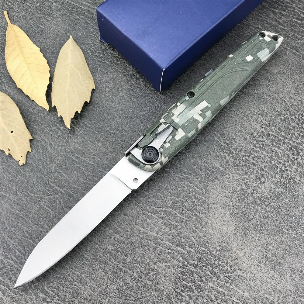 4 Different Color Folding Knife with Nylon Sheath 440C Blade and ABS Handle Camping Hiking Pocket Knife Outdoor EDC Durable Tool