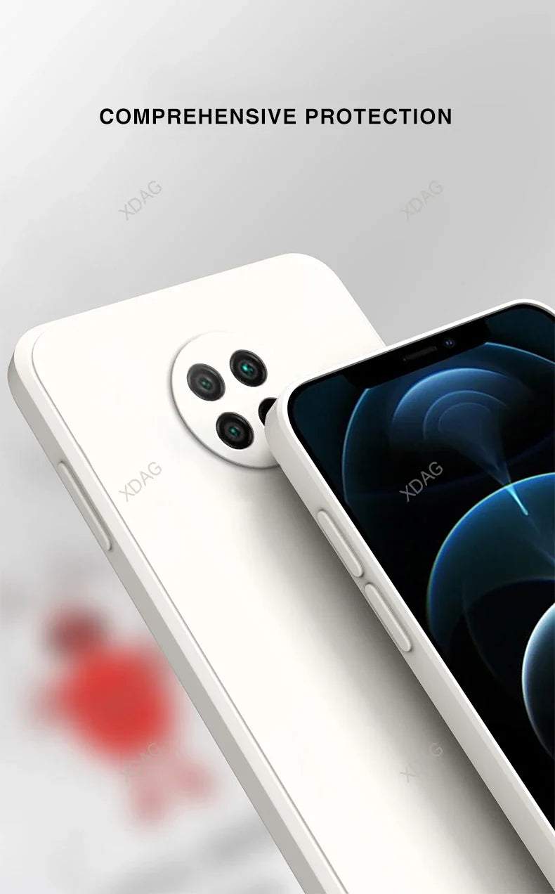 Original Basic Phone Case Cover for Xiaomi Redmi Note9 Note 9T 9 Pro 9Pro Max 9S 5G Square Silicone Soft Back Fundas Accessories
