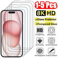 Tempered Glass 1-5Pcs For iPhone X XS XR 11 12 13 14 15 16 17 Pro Max Mini Alr Plus SE Generation Models Screen Protector