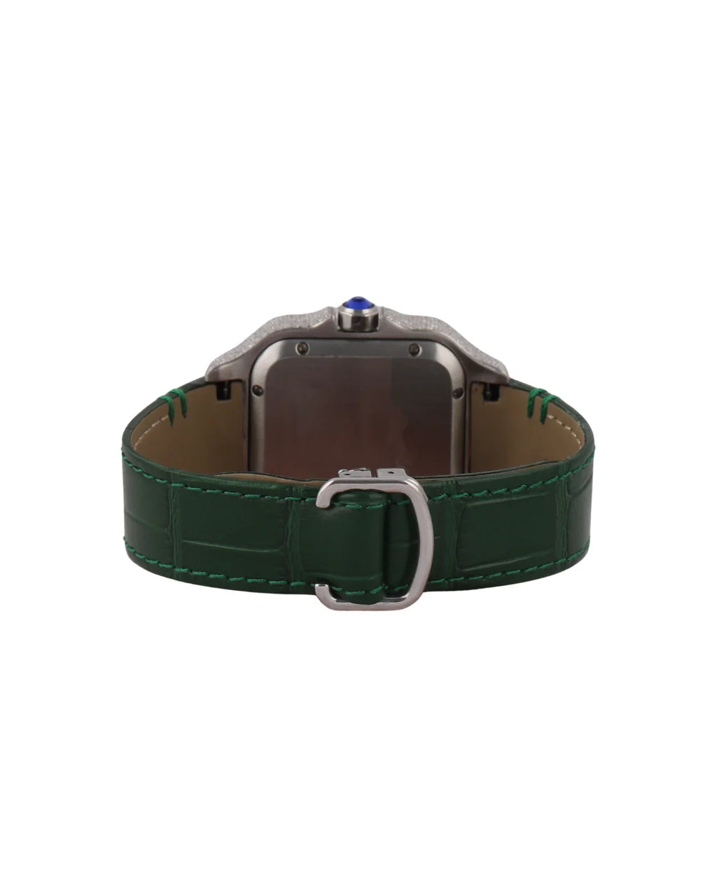 Moissanite Round Cut Green Rubber Band Dial Watch for Wedding and Party wear For Men Quartz Watch Available at Affordable Price
