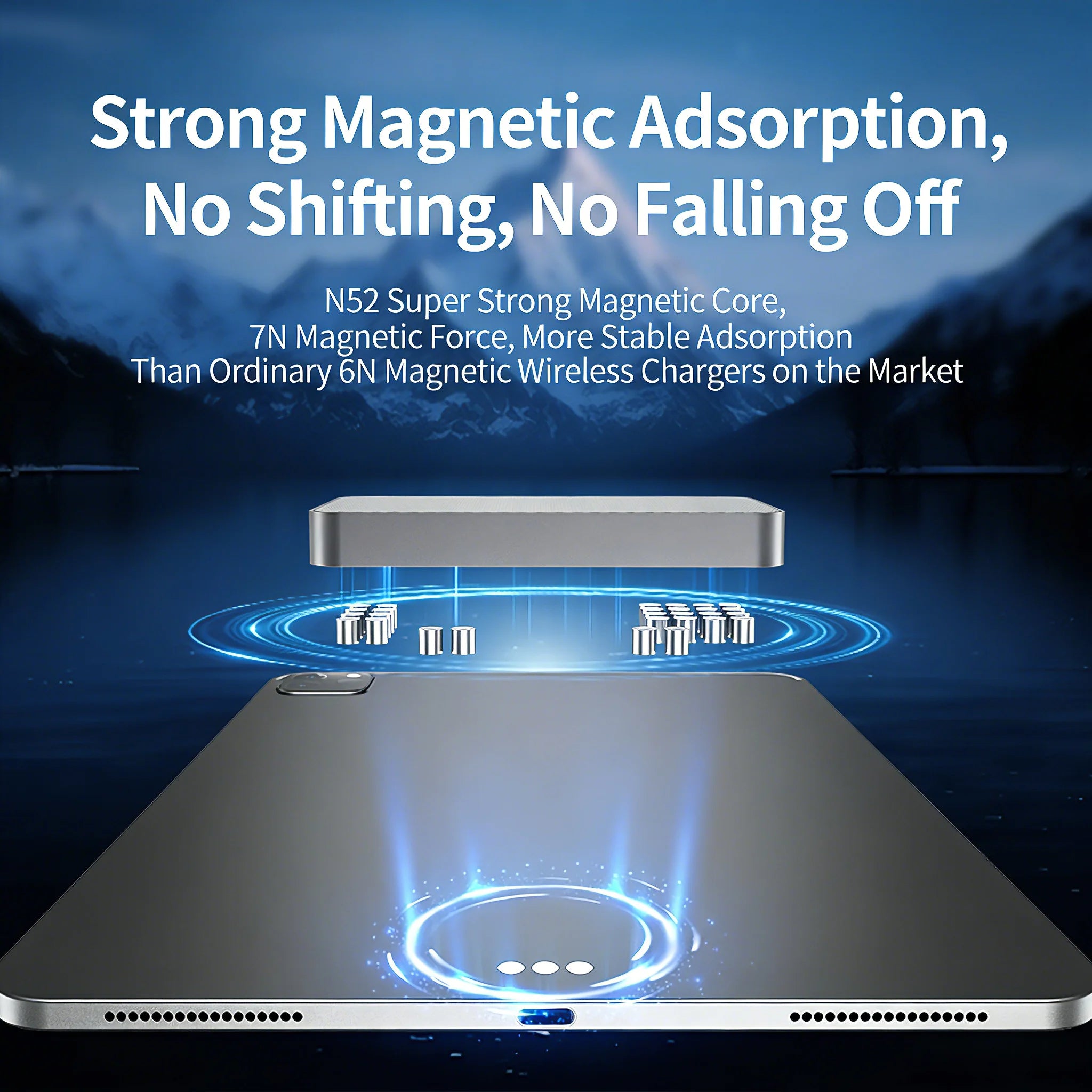 Magnetic Wireless Charger for iPad Pro 11/12/13 inches& iPad Air6/718W Fast Charging Smart Connector Alloy Wireless Charging Pad