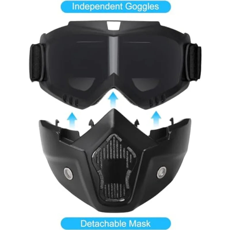 Tactical Full Face Helmet MICH ABS - Detachable Goggles & NVG Bracket for Airsoft CS Outdoor Wargame Protective Gear