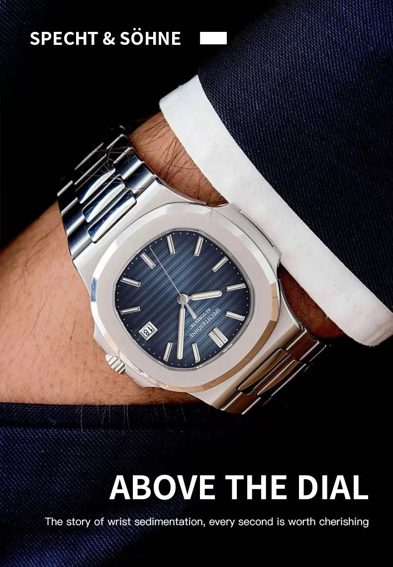 2025 New Specht Sohne Men's Automatic Mechanical Watches  Sapphire Crystal Stainless Steel 50m Waterproof 5711 Watch For Men