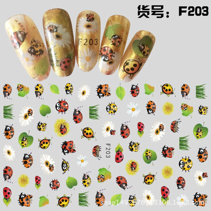 3D Dandelion Peach Blossom Maple Leaf Nail Sticker Nail Art Decoration Color Flower Nail Decal Nail Art Supplies Nail Parts