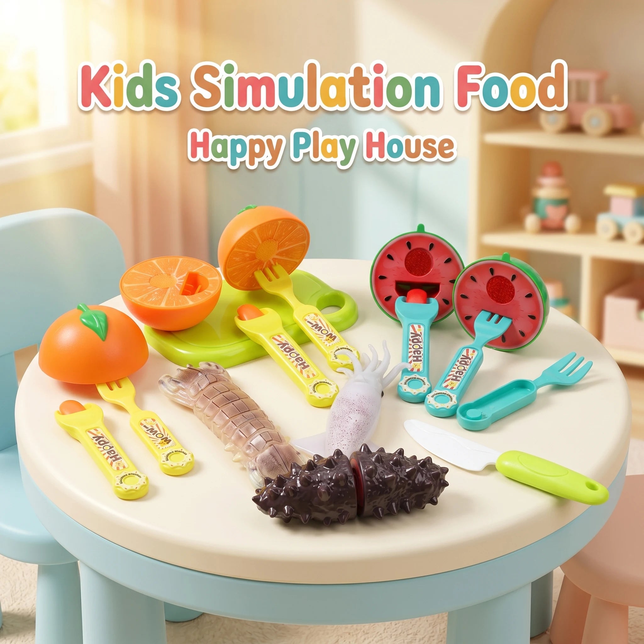 Kids Kitchen Set Creative Feeding Toy Set Simulation Fruit Cutting Role Playing Game Toys Interactive Party Games Christmas Gift
