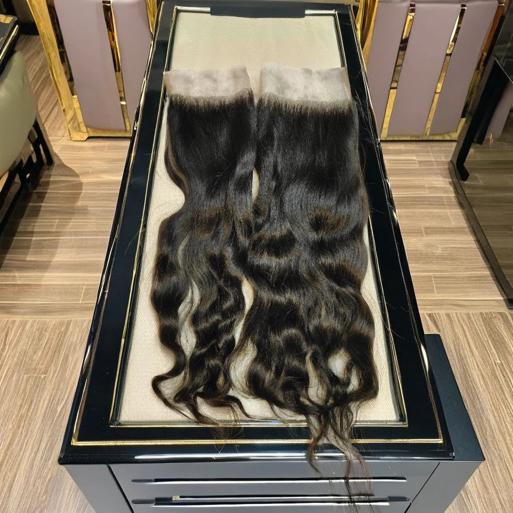 100% Unprocessed Cuticle Aligned Raw Virgin Remy Hair Closures 4X4-7X7 South Indian Temple 12a Grade