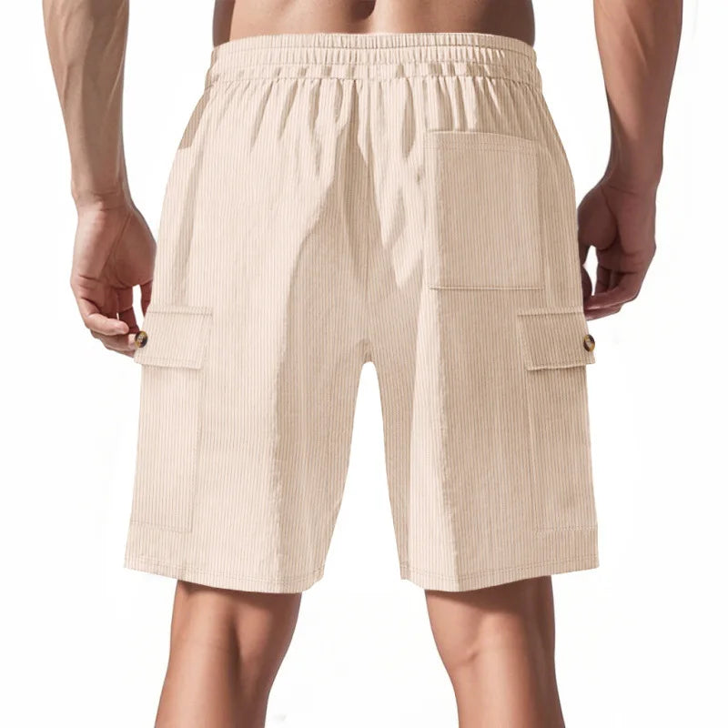 American Men's Heavy Loose Four Seasons Hip Hop Casual Sports Running Corduroy Tooling Shorts