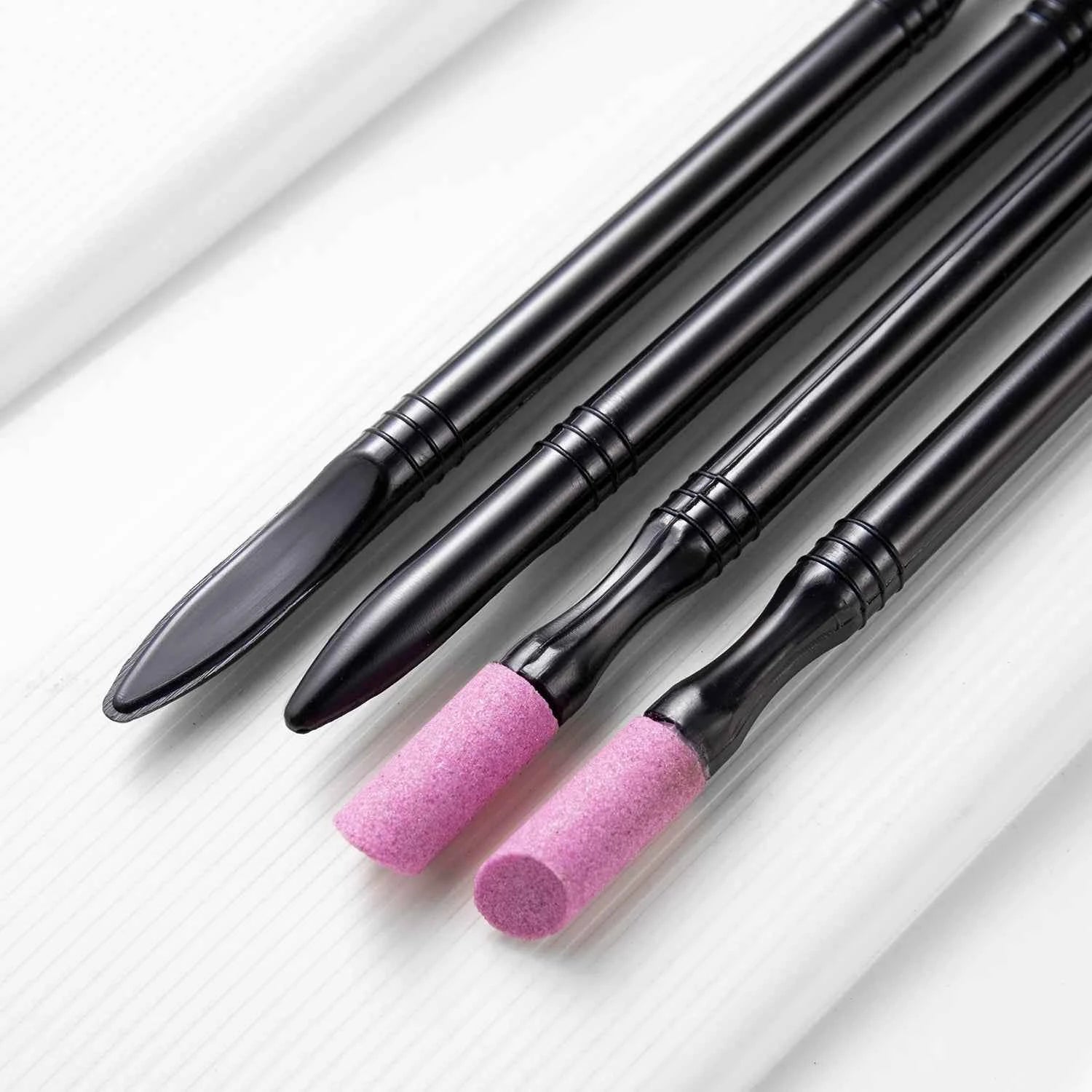 1/5PCS Quartz Pen Nail  Cuticle Pushers Nail Polish Manicure Stick Nail Files Grinding Pen Dead Skin Remover for Natural Nail