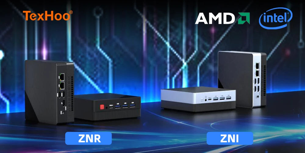 TexHoo Mini PC Computer Gaming AMD Ryzen7 5700U R5 4500U Intel Core i5 1335U CPU  NUC Office DDR4 DDR5 NVMe WIFI6