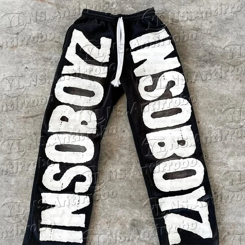 25 Y2K American Summer Fashion Oversized Letters Loose Jogging Pants Men's and Women's Harajuku