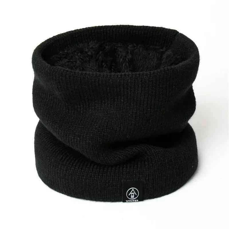 Warm Winter Ring Scarf Women Men Unisex Solid Plus Velvet Knitted Full Face Mask Snood Neck Scarves Bufanda Thick Muffler 2030
