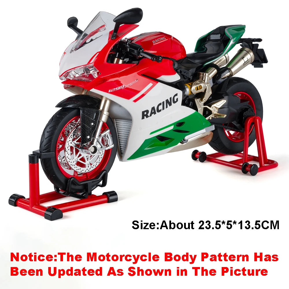 1:9 Scale 1299 Kawasaki ZX-10R Motorcycle Model Toy Car Diecast Metal Shock Absorption Racing Motor Models Boys Birthday Gifts