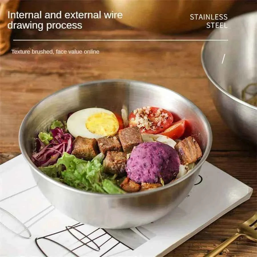 Clearance_Multi Functional Stainless Steel Vegetable Bowl, Egg Mixing Bowl, Drain Basket, Soup Basin, Kitchen Cooking And Storag