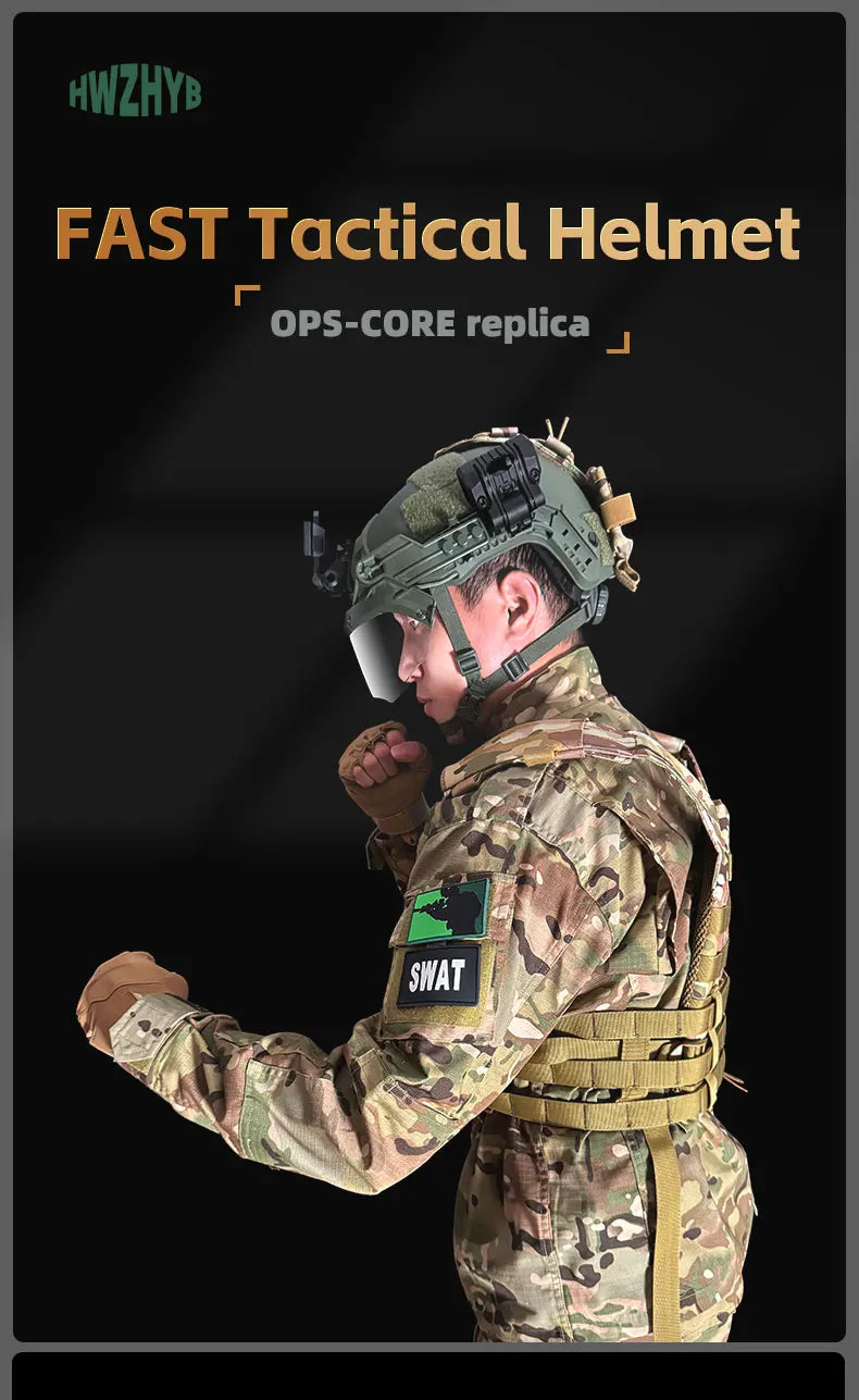 FAST Tactical Protective Helmet Airsoft MH Helmet ABS New Thickened Outdoor PJ Air Gun Shooting CS Protective Equipment