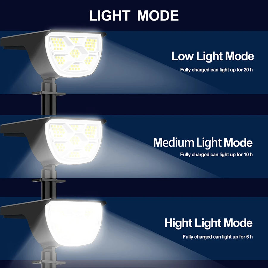 1/2/4PCS Solar Spot Light 68/72 LED Outdoor Garden Solar Landscape Spotlights Waterproof 3 Modes Wall Light Door Backyard Garage