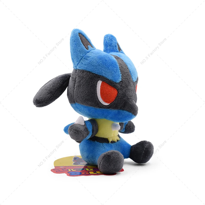 16-31cm Pokemon Standing Lucario Shiny Plush Doll Cute Mega Riolu Animal Stuffed Quality Peluche Toy Children Halloween Gifts