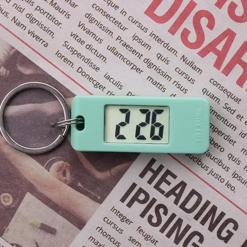 Mini Electronic Clock Keychain, Digital LED Time Display Student Elliptical Watch, Portable Wall Clock Keyring for Bag Backpack