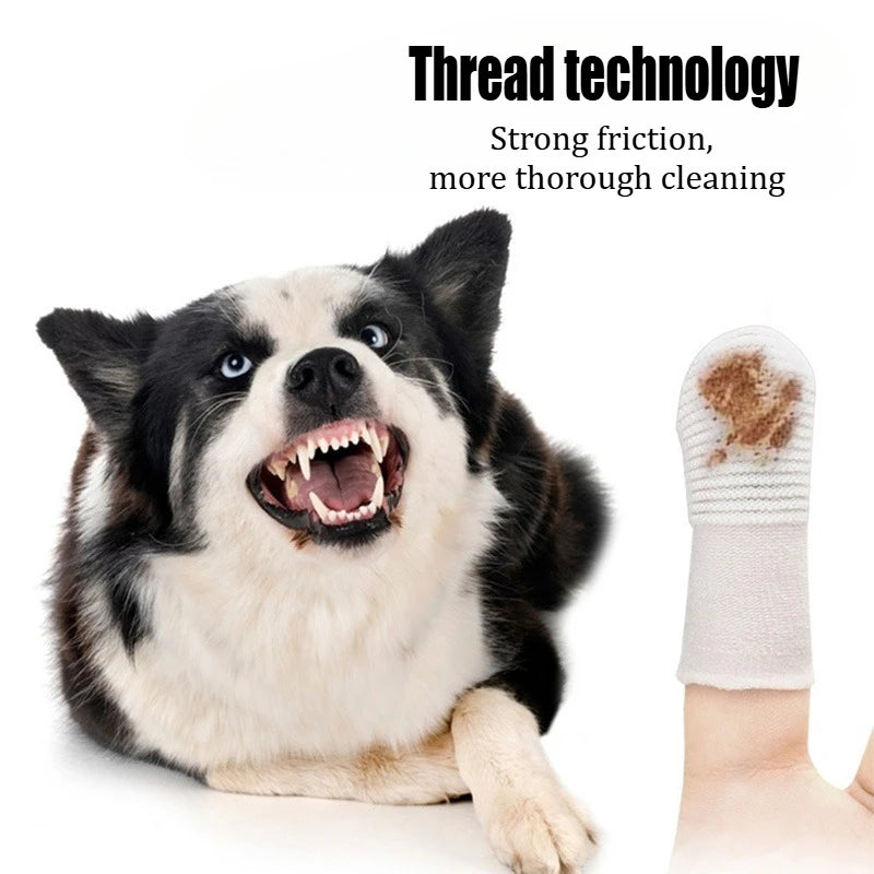 24/12pcs Pet Two-finger Brushing Finger Cots Remove Tartar Cochlear Clean for Cat Dog Toothbrush Oral Care Finger Cover Pet Care