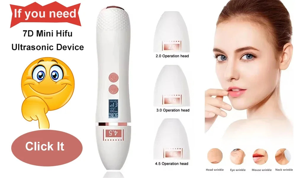 2.0/3.0/4.5 Operation Head 7D Mini Hifu Ultrasonic Device Accessory Anti-Aging Skin Tightening Beauty Device For Home SPA