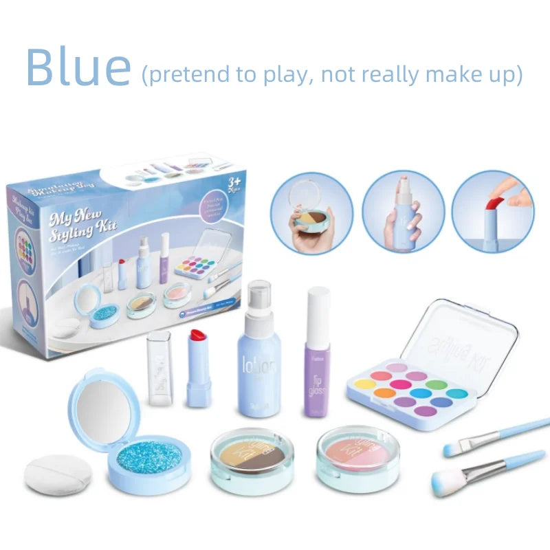 Kids Pretend Makeup Play Set for Ages 3-6 Girls, Children's Cosmetic Simulation Toy Kit, Fashion Styling Beauty Set For Girls