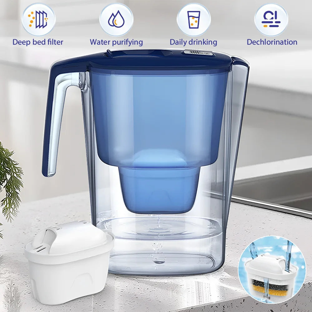 Household Filter Kettle 6 Filter Device Activated Carbon Water Purifier Filter Cartridges Replacement Non-toxic Wate Filter 3.6L