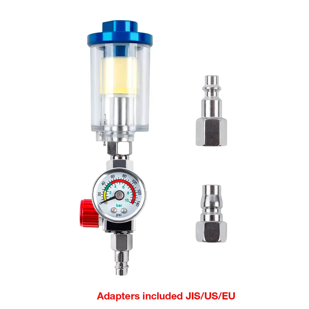 Séparateur d'eau et d'huile pour pistolet pulvérisateur, régulateur de pression de filtre 1/4", adaptateur EU avec régulateur de pression d'air, régulateur de compresseur d'air