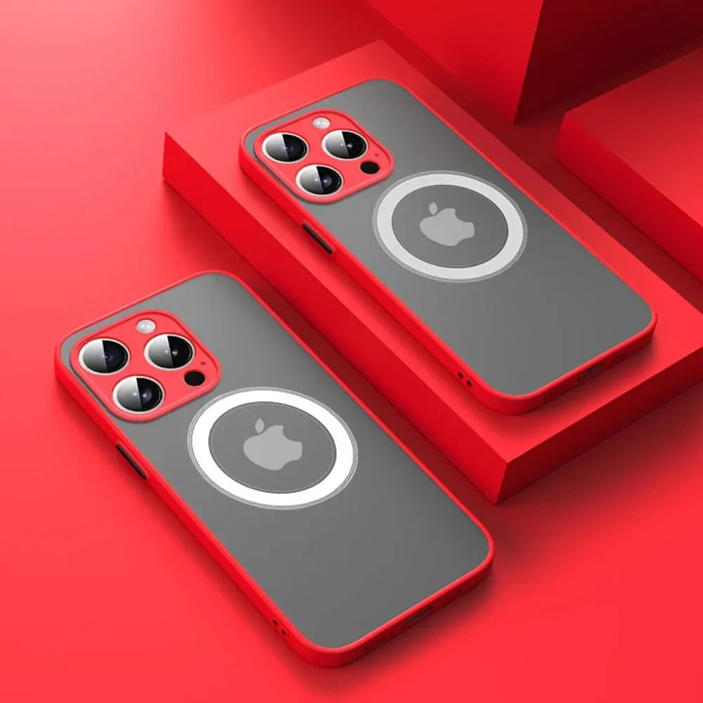 Luxury Armor Matte For Magsafe Magnetic Wireless Charging Case For iPhone 17 16 15 14 13 12 11Pro Max Mini Plus Shockproof Cover