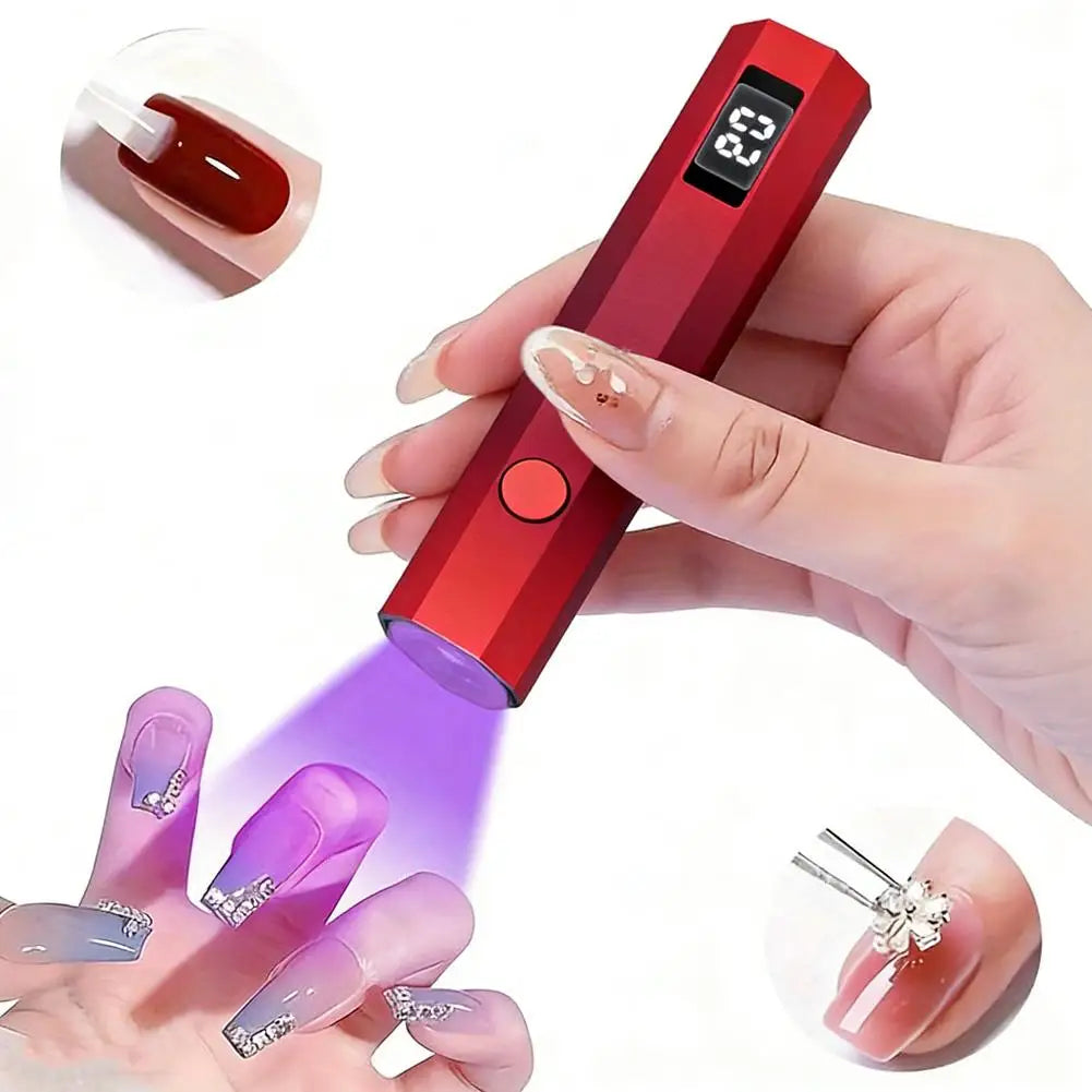 Portable Mini UV Light for Gel Nails, Handheld Cordless UV Nail Lamp with LCD Display,Rechargeable for Gel Polish Home DIY Salon