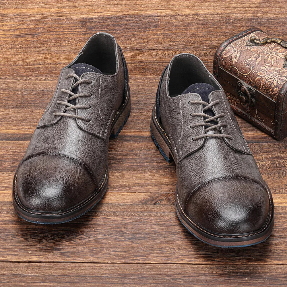 Men's Formal Shoes British Retro Brogue Shoes Mens Casual Business Leather Oxfords Men Office Dress Shoe Flats