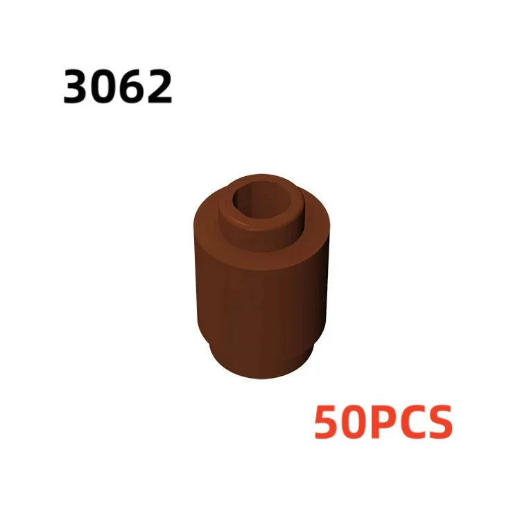 50PCS 3062b 30068 35390 3062 Accessories 1x1 Cylindrical Brick DIY Buildings Blocks Educational Toys City Toy