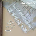 12/16 compartment burgundy bow nail art decorations, New Year's Valentine's Day accessories, nail accessories