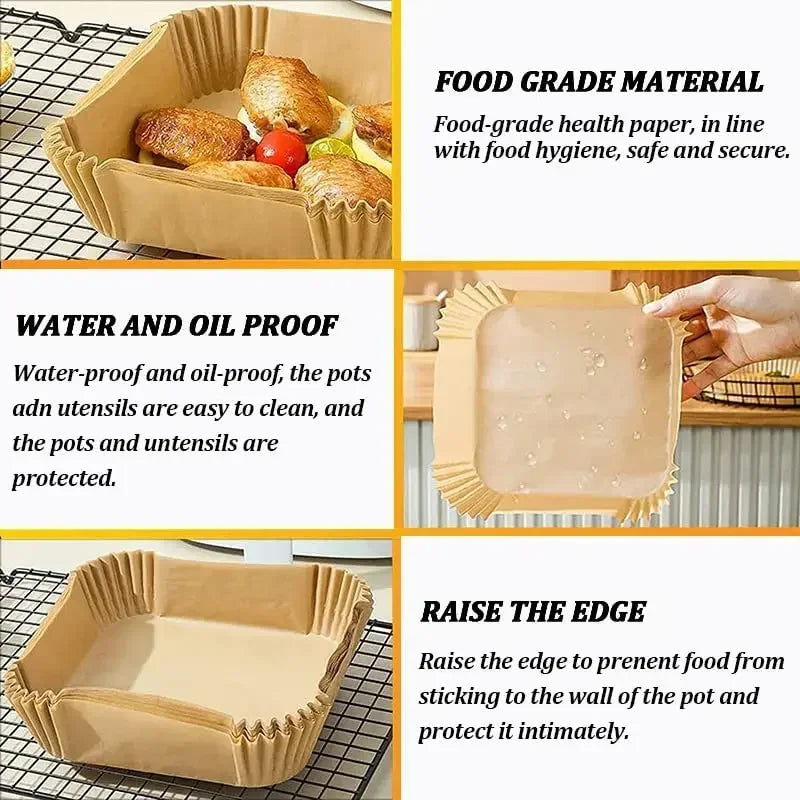 Air Fryer Disposable Paper Parchment Wood Pulp Steamer Cheesecake Air Fryer Accessories Baking Paper for Air Fryer