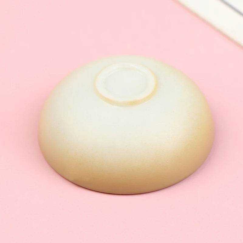 10pcs Dollhouse Miniature Bowl Dish Round Rice Bowl Tableware Dollhouse Kitchen Dining Accessory Resin Play House Toys