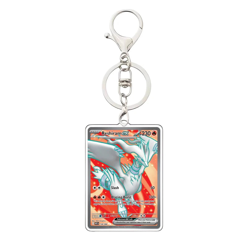 Pokemon PTCG Acrylic Keychain English Version Sv11B W Sar Bwr Reshiram Zekrom Victini N Acrylic Card Keychain Pendant 3.4X5.2Cm
