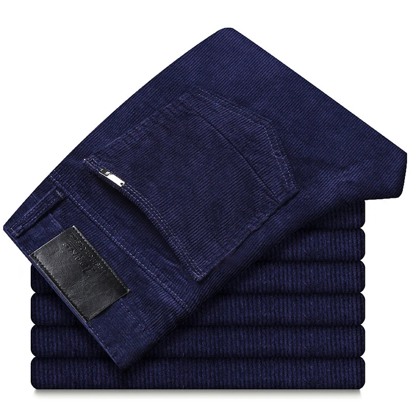 6 Color Men's Thick Corduroy Casual Pants 2023 Winter New Style Business Fashion Stretch Regular Fit Trousers Male Brand Clothes