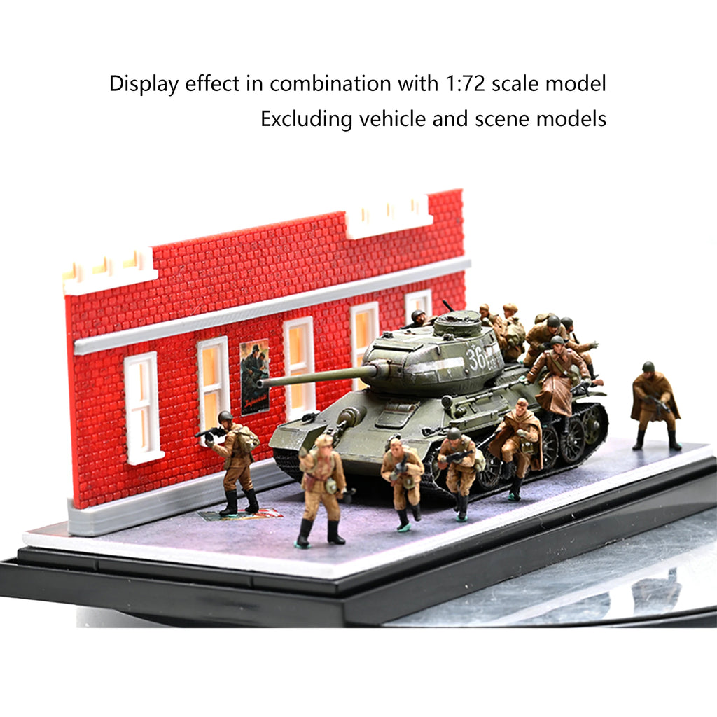 1/72 3R WW2 Soviet Infantry Combat Team Model (12 people) Colored Finished Soldier Model Excluding tank scene model