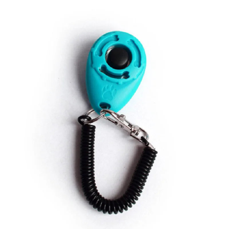 Cyan Color Pet Training Clicker with Wrist Strap for Dogs and Cats