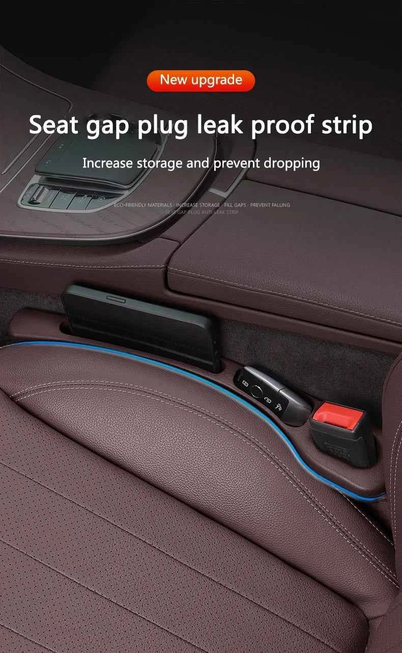 2pcs Car Seat Gap Filler Organizer Waterproof Car Seat Gap Plug Strip with 2 Grooves Seat Gap Storage Auto Interior Accessories