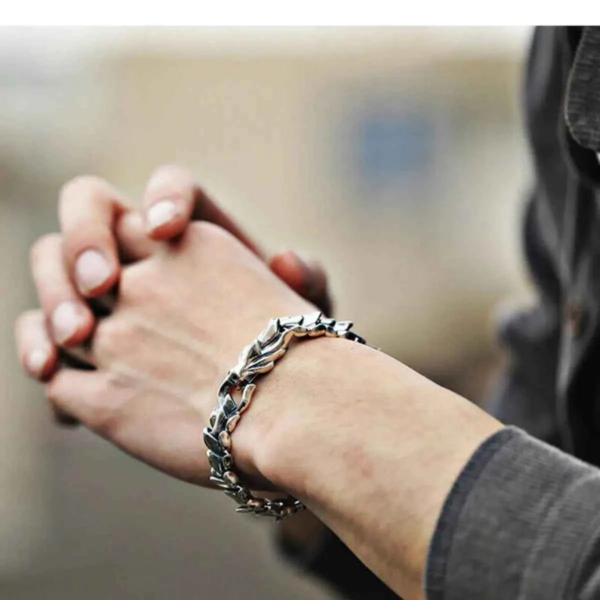 3 Color 20CM Men's Viking Domineering Dragon Vintage Punk Hiphop Bangle Bracelet Birthday Gift