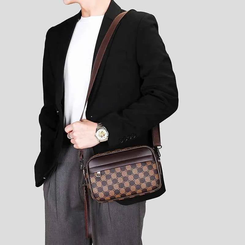 Top-quality PU Leather Men Waist Packs Business Crossbody Bags for Male Fashion Travel Storage Phone Shoulder Bags Clutch Bag