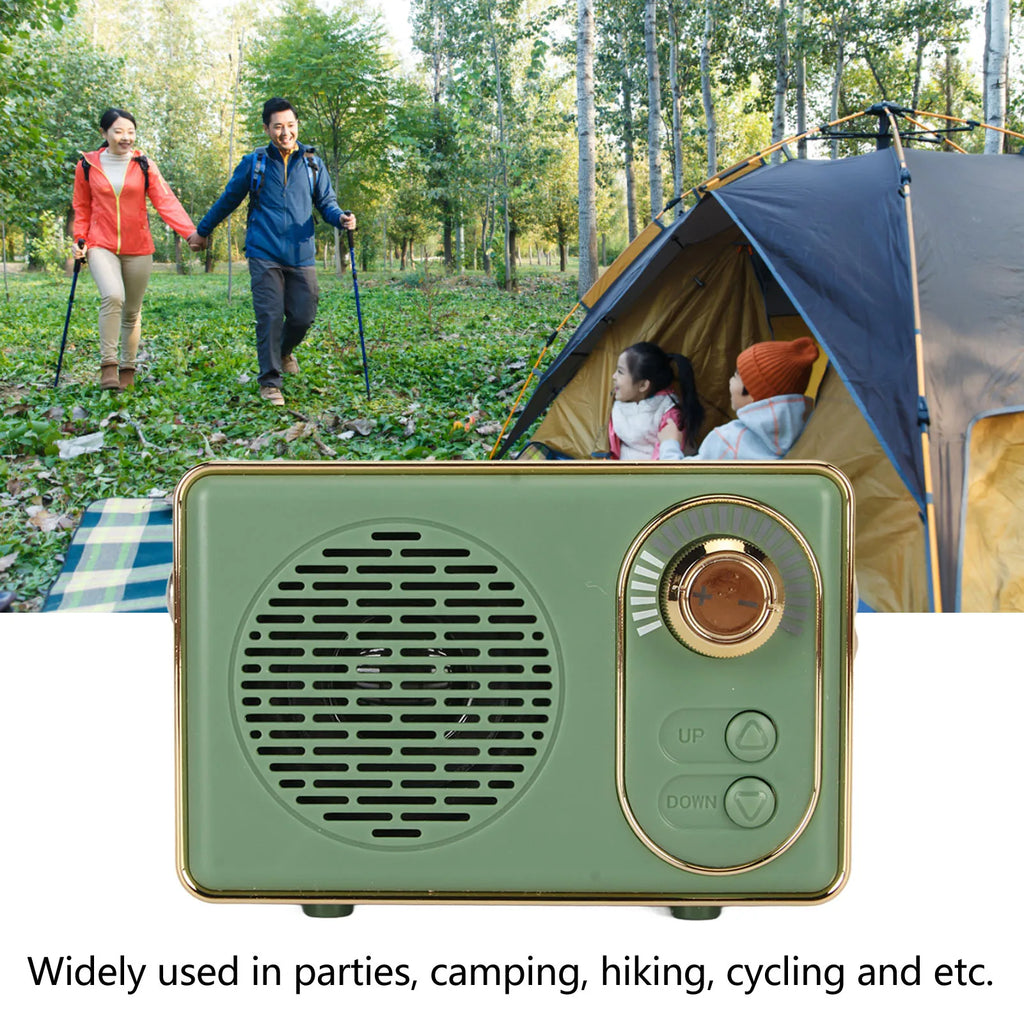 Retro Bluetooth 5.0 Speaker Classic Mini Bluetooth Speaker Supports TF/AUX/USB Ports Rechargeable MP3 Player Camping Party Gift