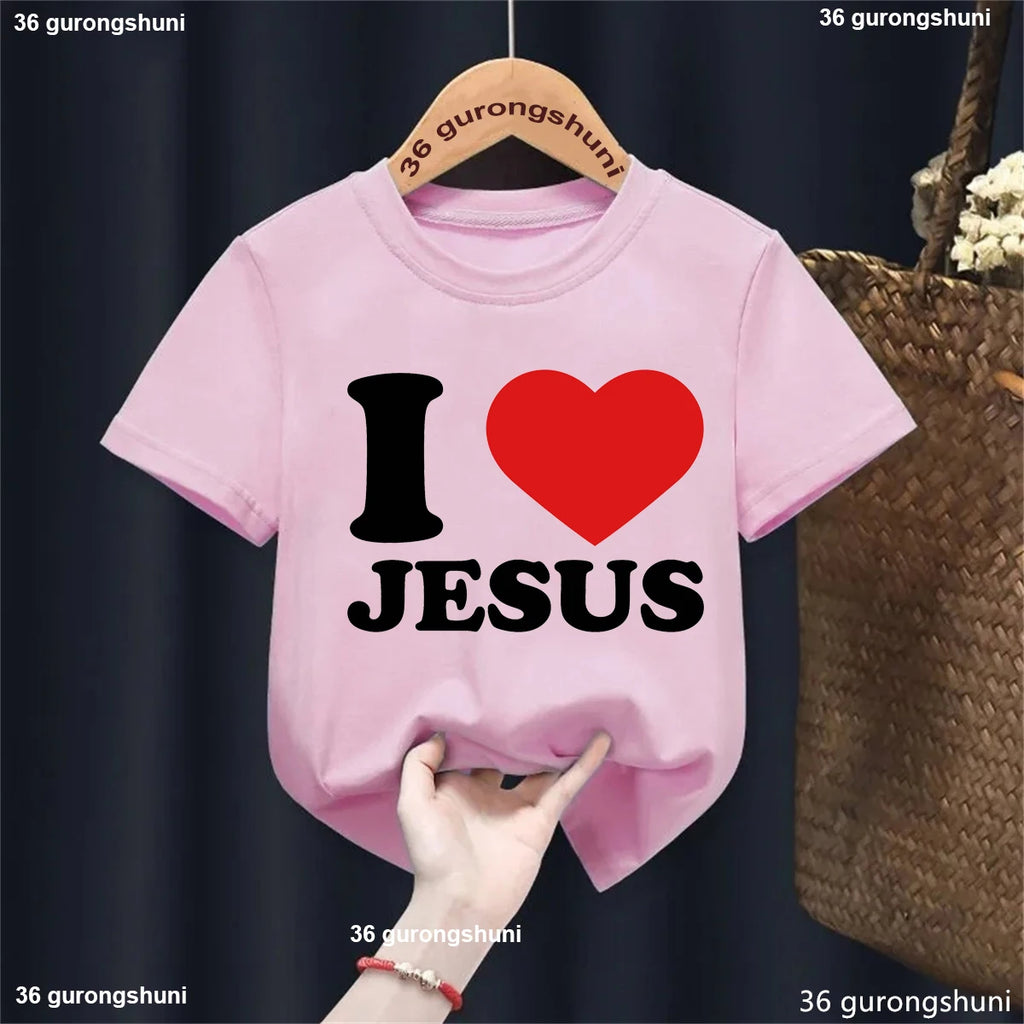 Newest Jesus Love Me Graphic Printed Tshirt Girls/Boys Cool 2-13 Years Kids Clothes Summer Fashion Short Sleeve T-Shirt Tops